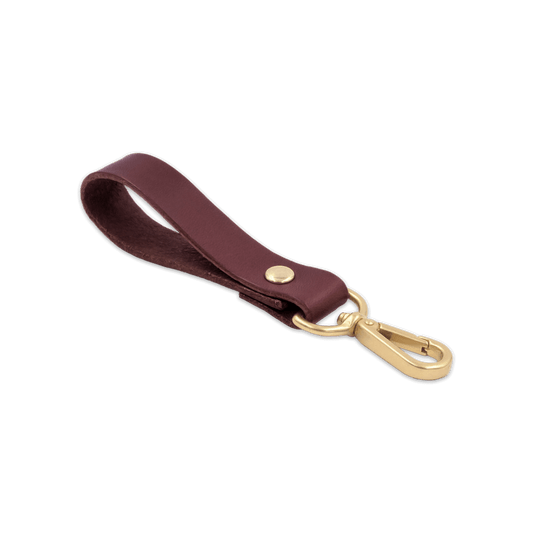 Burgundy leather loop with brass hardware