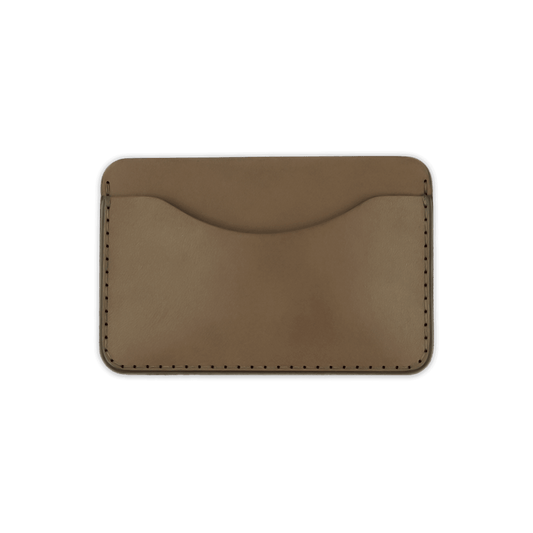 Olive leather Slim Wallet front view.