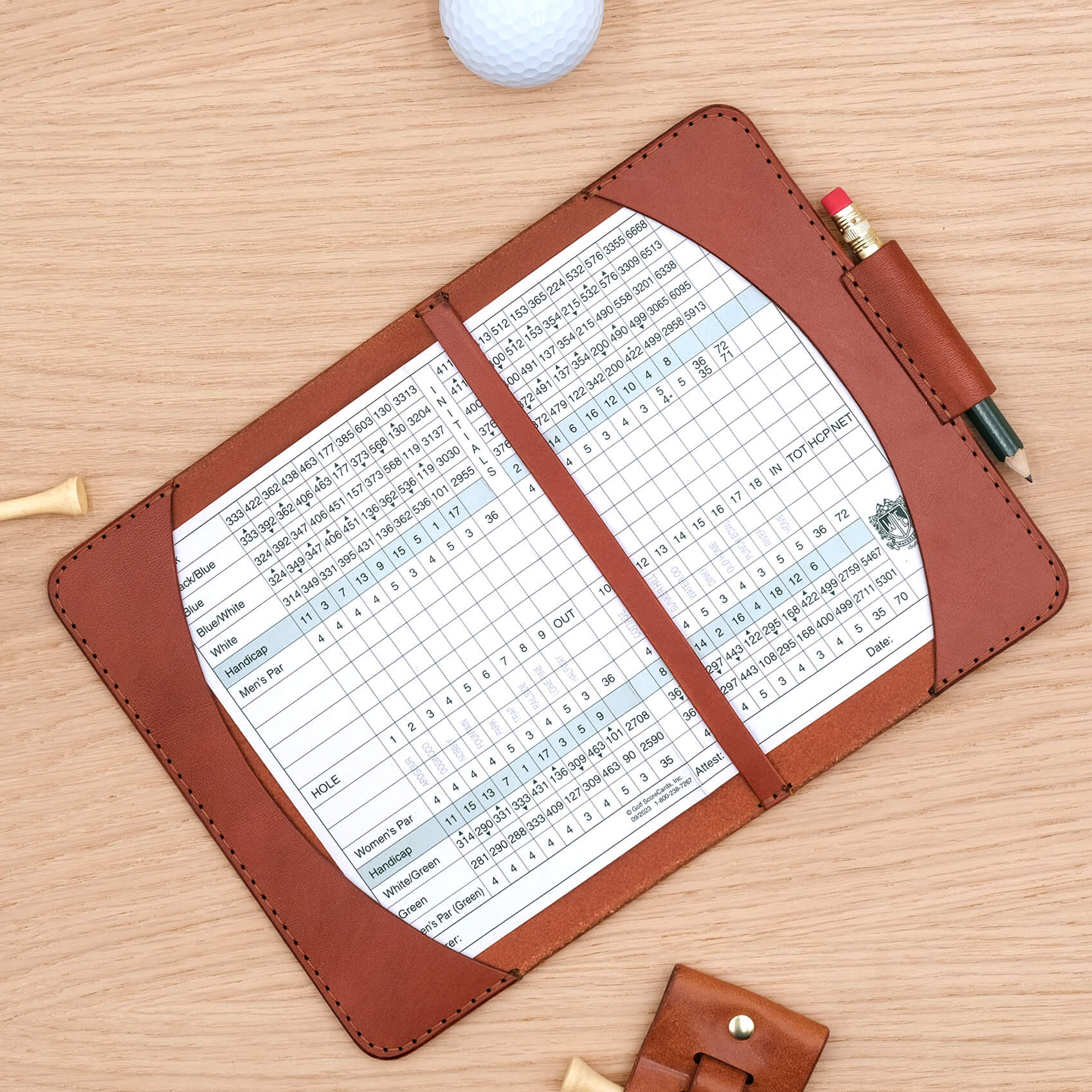 Woolly Made Golf Scorecard Holder open.