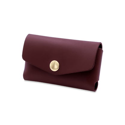 Business Card Holder in burgundy.