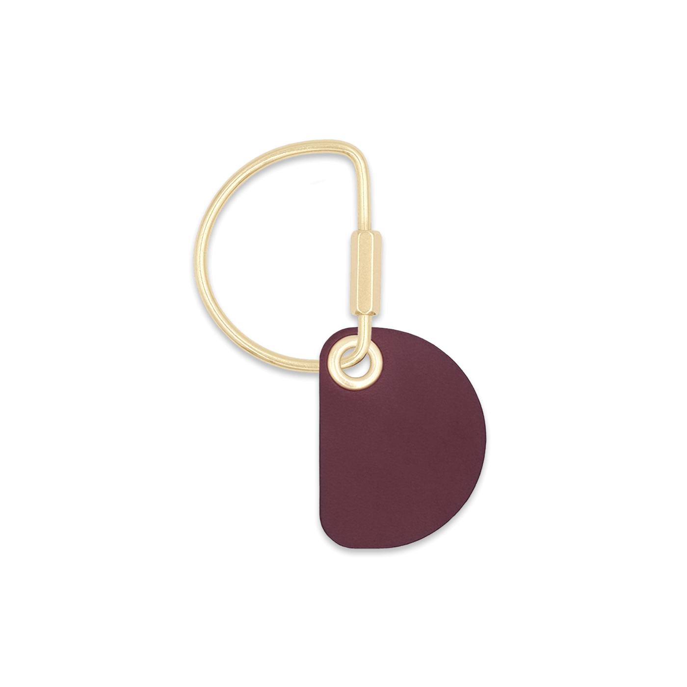 Crescent Keychain in Burgundy