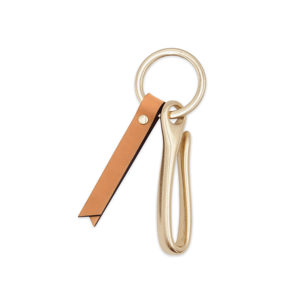 Fish Hook Keychain in Tan