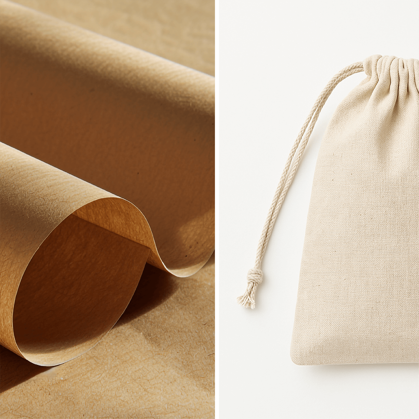 Kraft paper and canvas bag Free Packaging