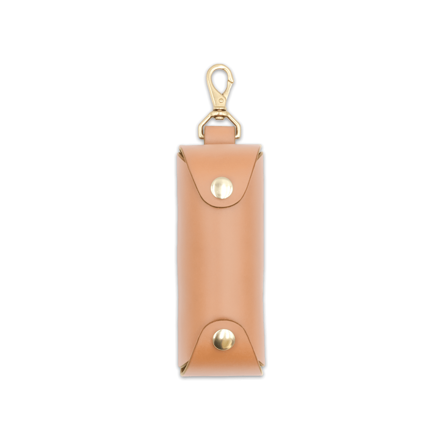 Woolly Made natural leather Golf Ball Sleeve with brass hardware.