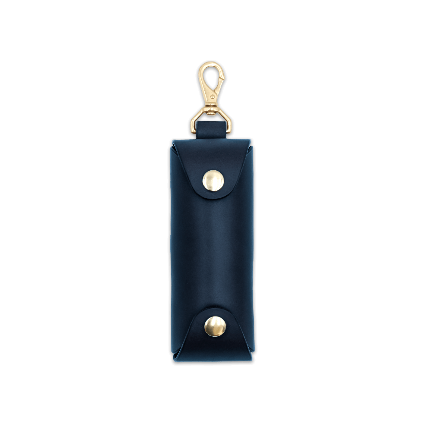 Woolly Made black leather Golf Ball Sleeve with brass hardware.