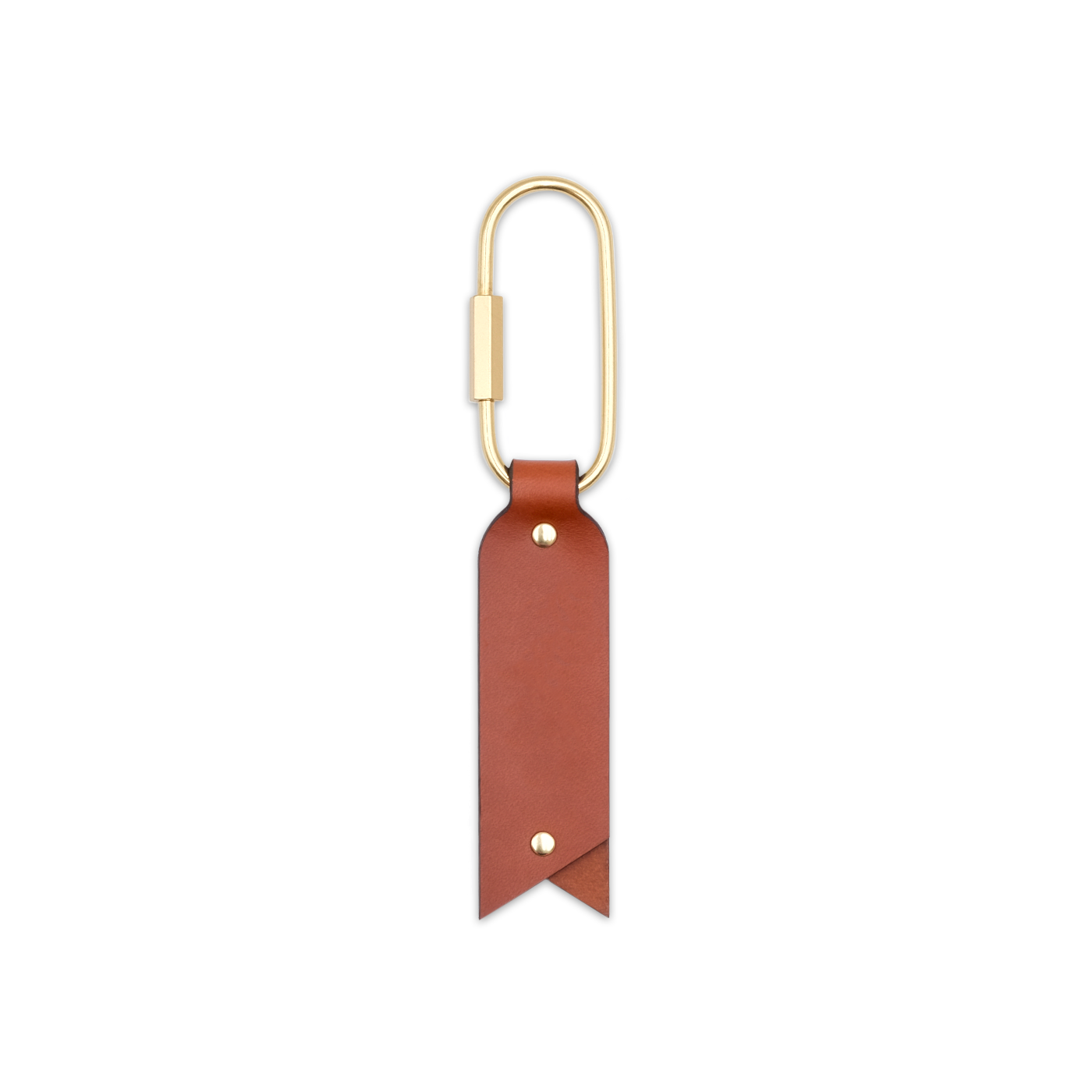 Oval Keychain Brown back view.