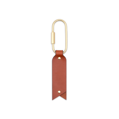 Oval Keychain Brown back view.