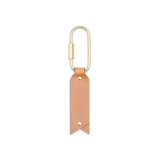 Oval Keychain Natural Front