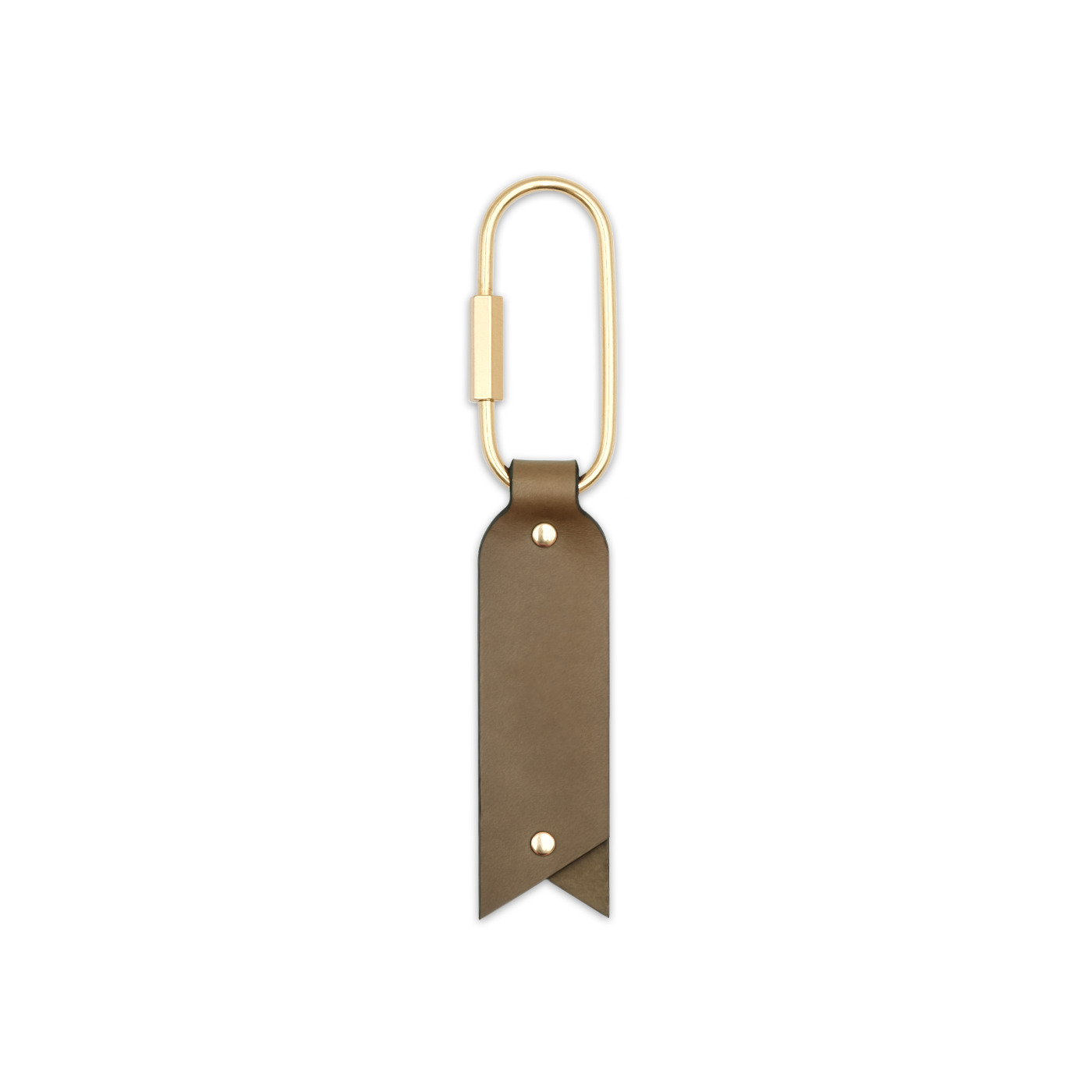 Oval Keychain in Olive