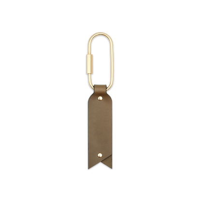 Oval Keychain in Olive