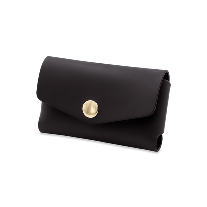 Business Card Holder in black leather.