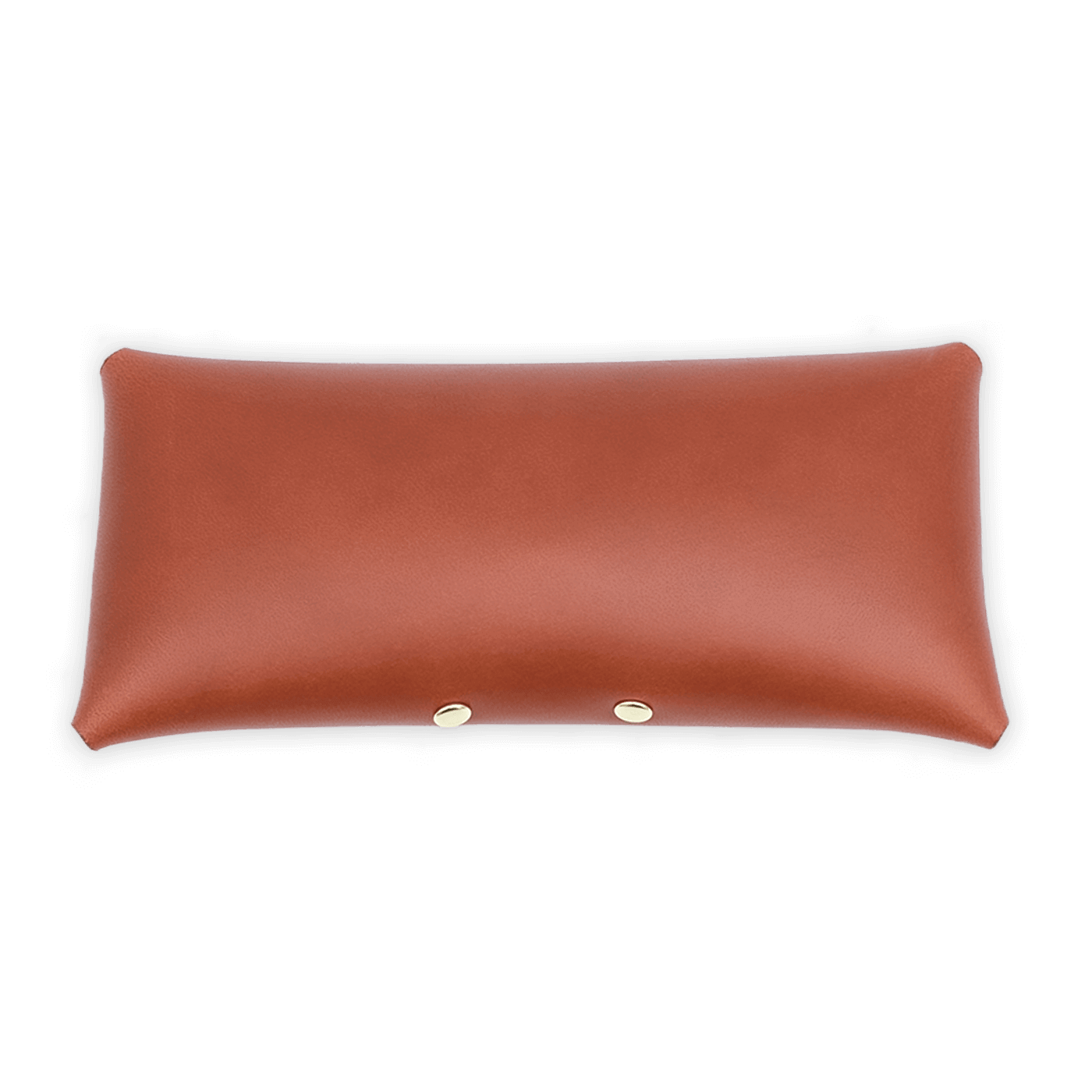 Back view of our Glasses Case in brown leather.