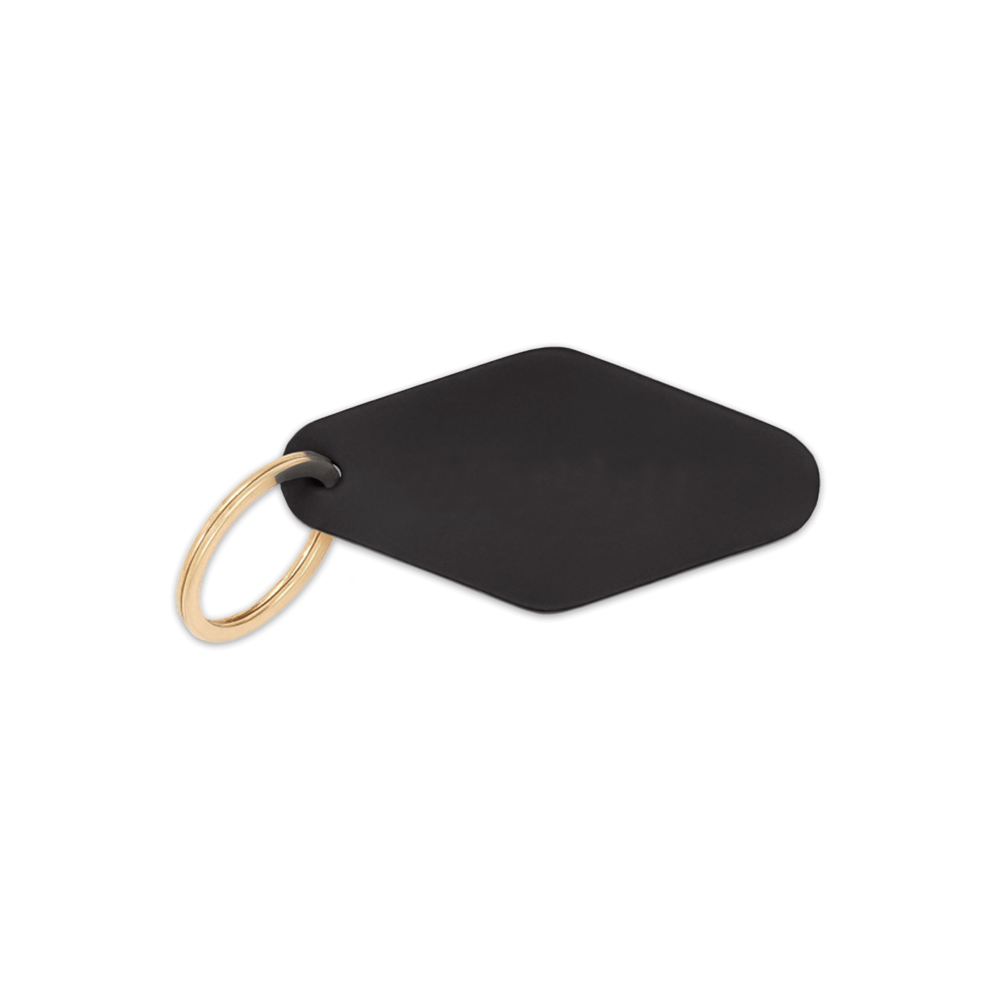 Black leather diamond shape with brass hardware