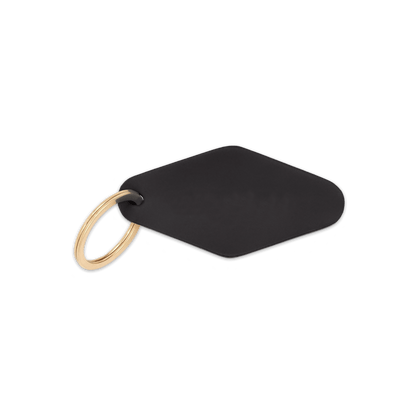 Black leather diamond shape with brass hardware