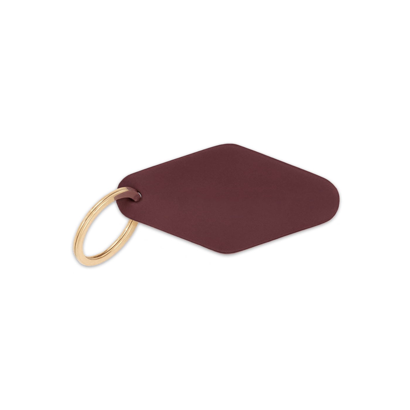 Burgundy leather diamond shape with brass hardware