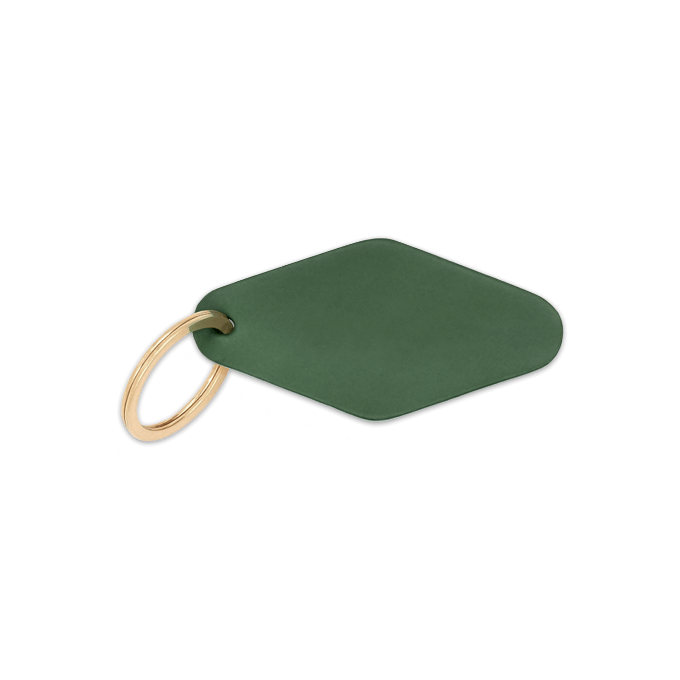 Green leather diamond shape with brass hardware