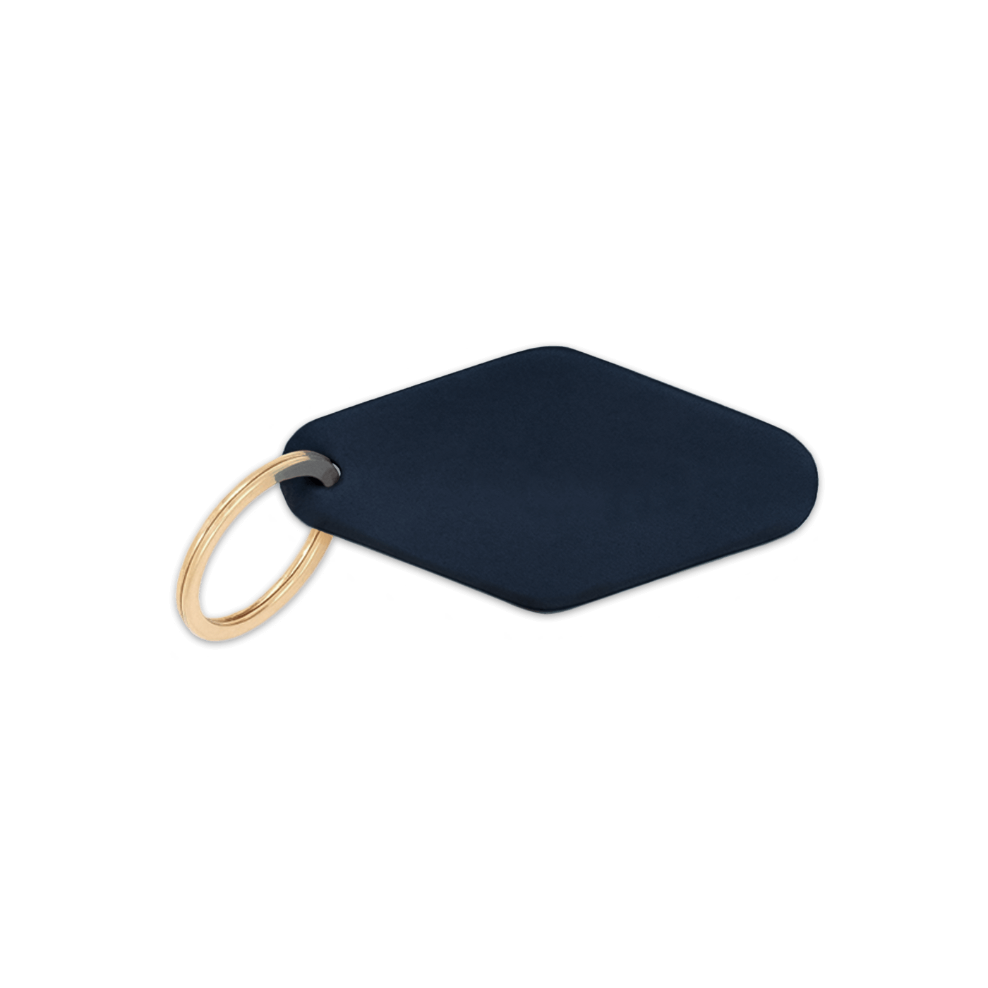 Navy leather diamond shape with brass hardware