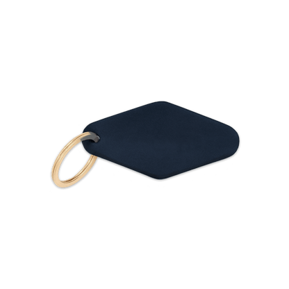 Navy leather diamond shape with brass hardware