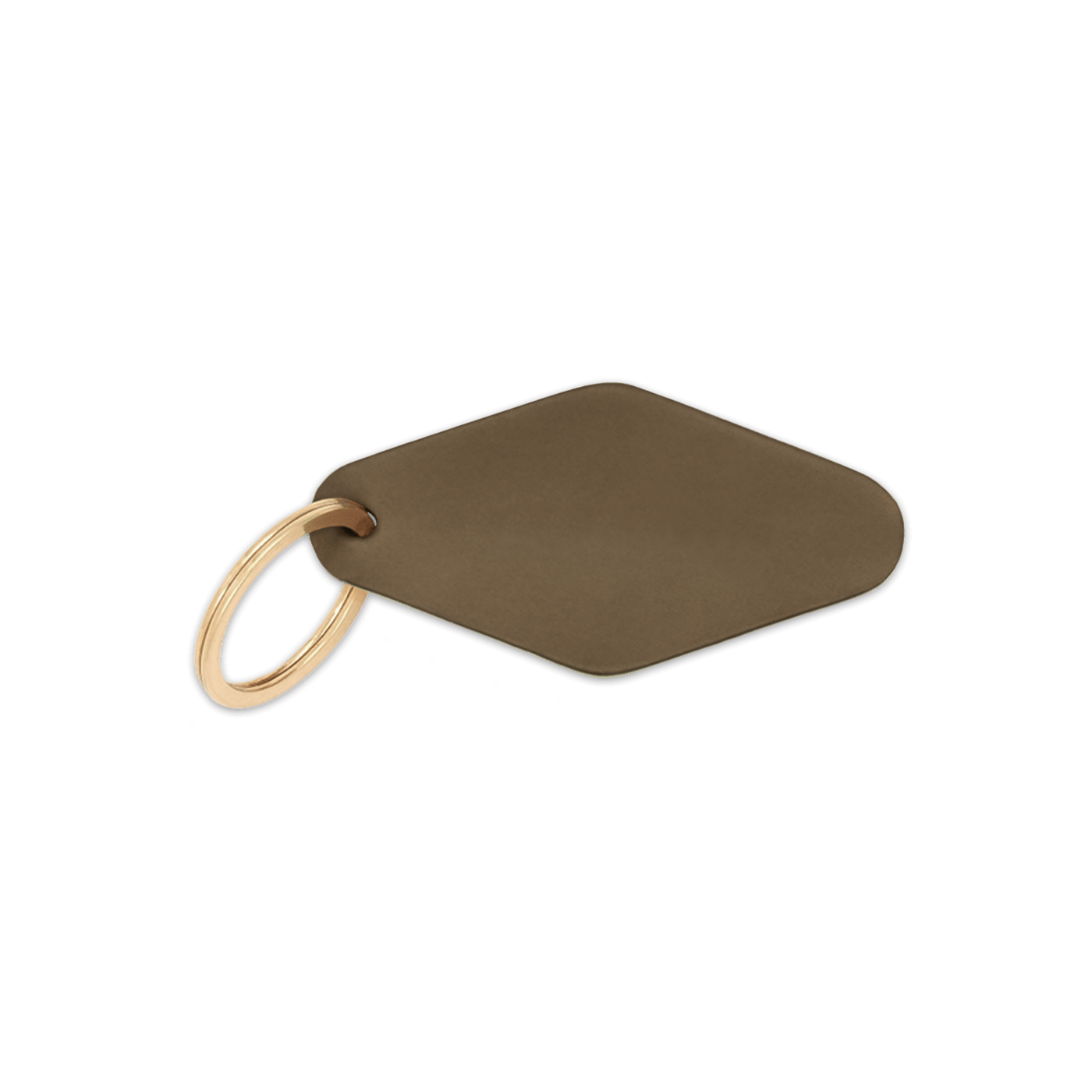 Olive leather diamond shape with brass hardware