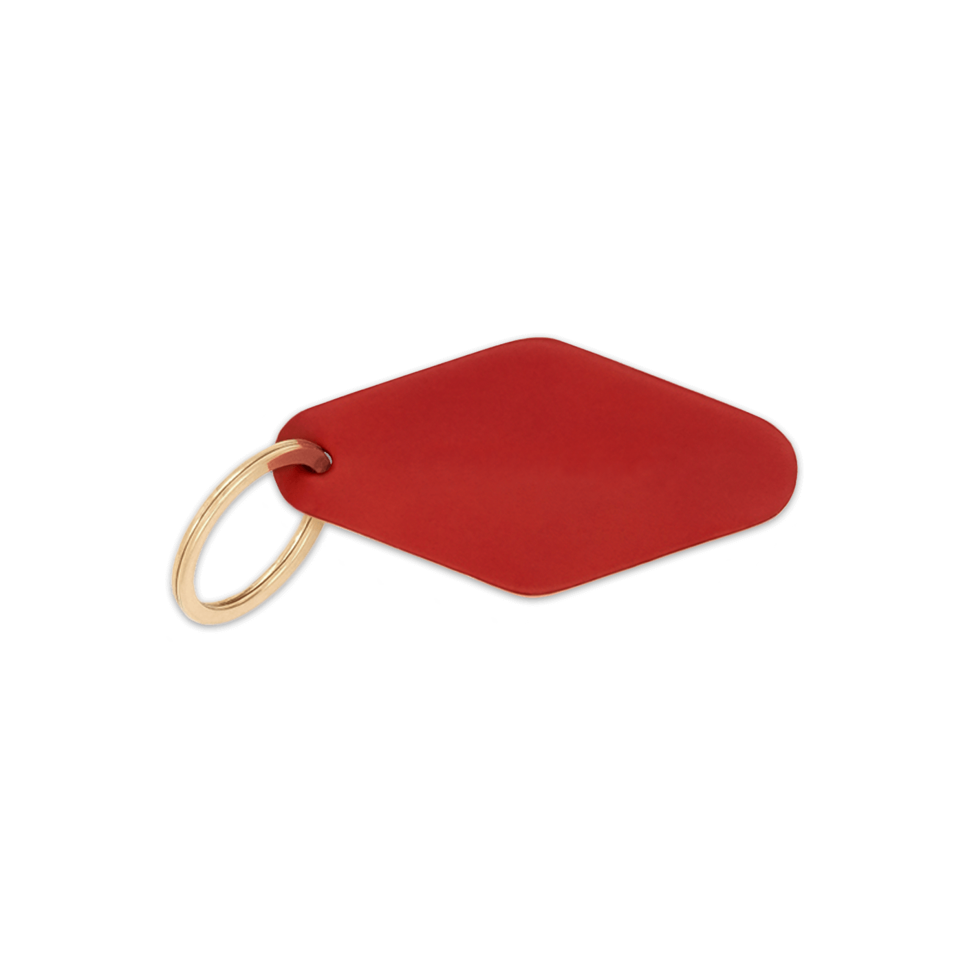 Red leather diamond shape with brass hardware