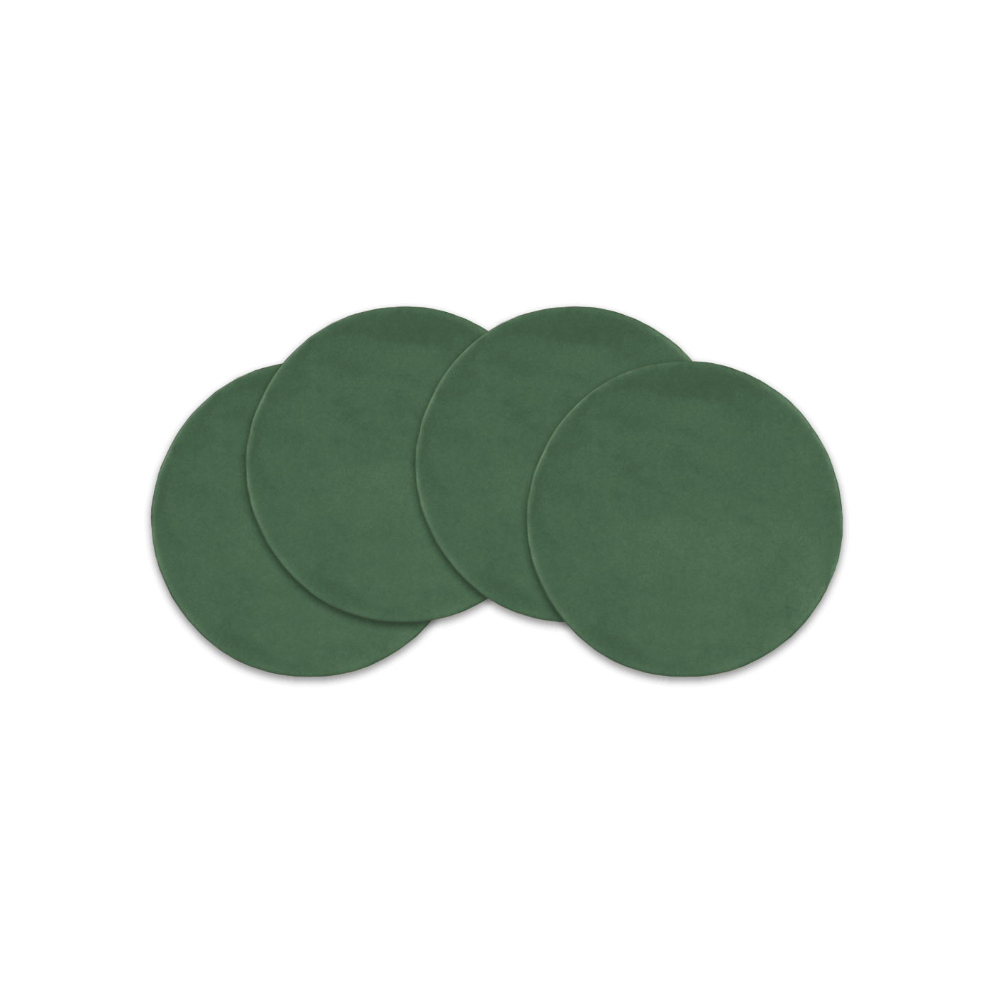 Green leather round coasters spread out