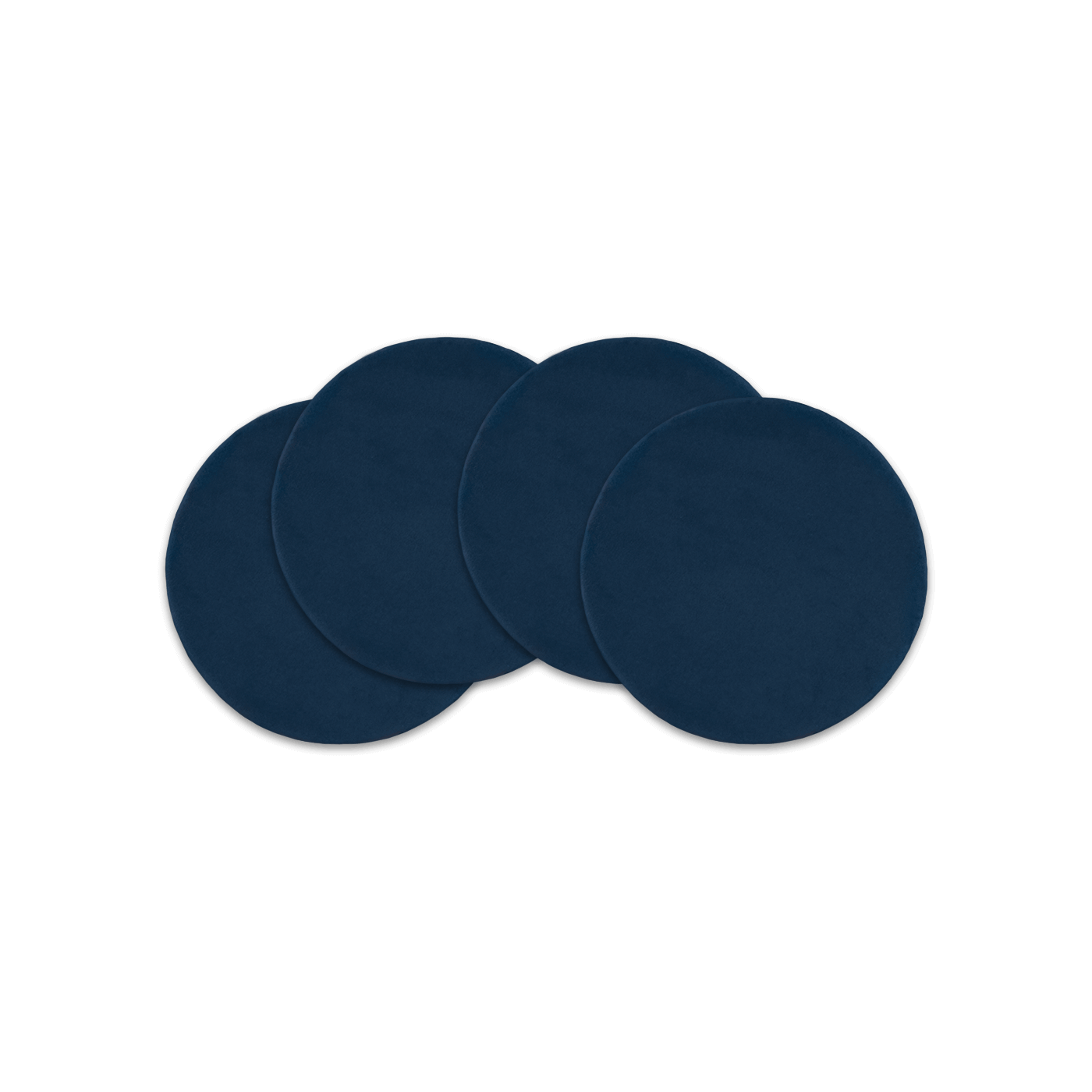 Navy leather round coasters spread out