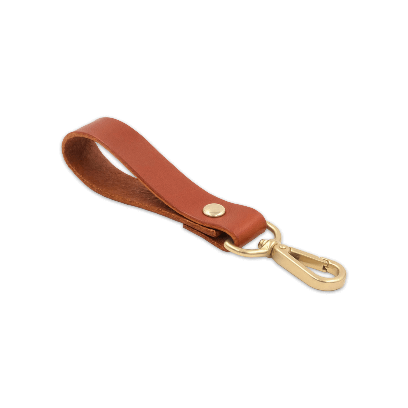 Brown leather loop with brass hardware