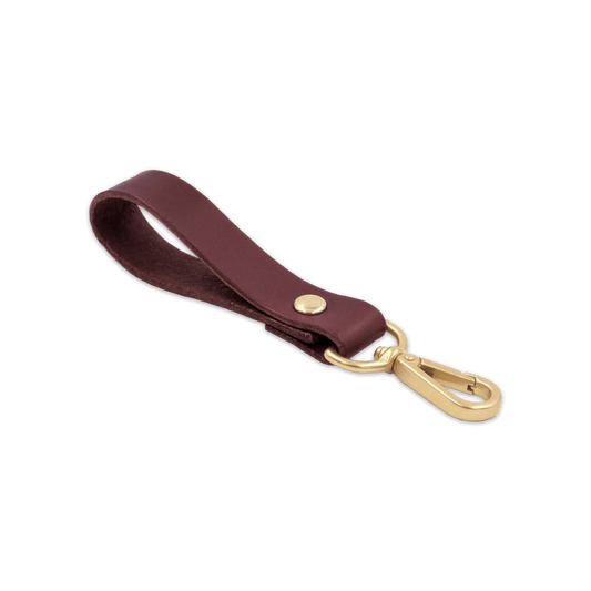 Burgundy leather loop with brass hardware