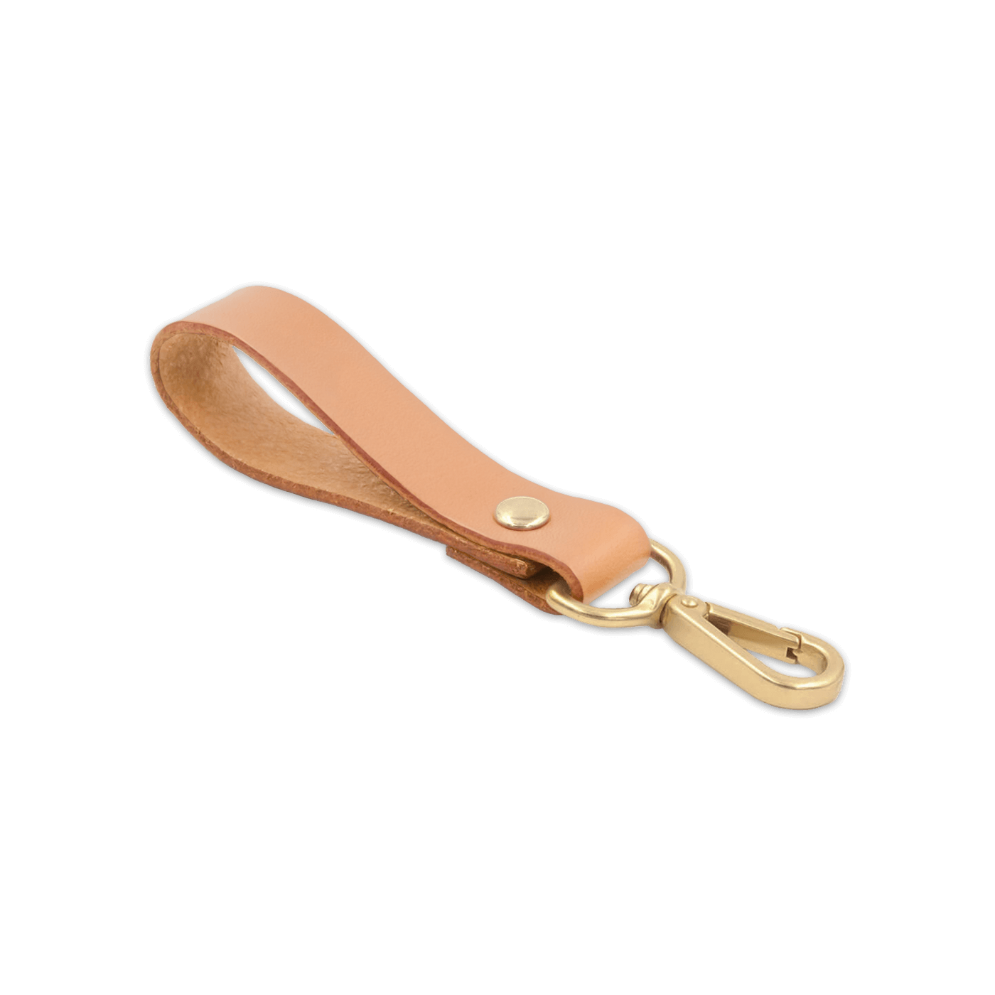 Natural leather loop with brass hardware