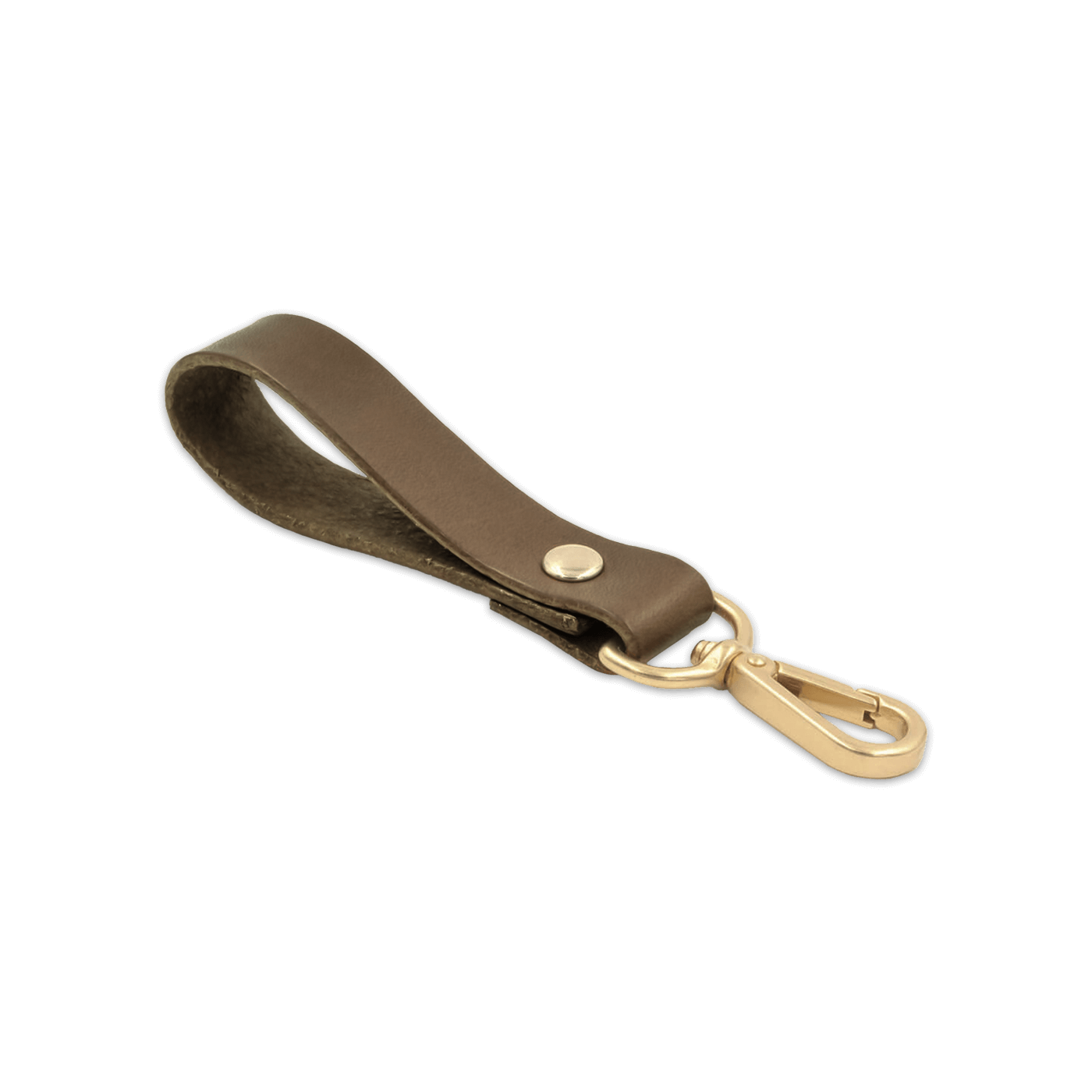 Olive leather loop with brass hardware