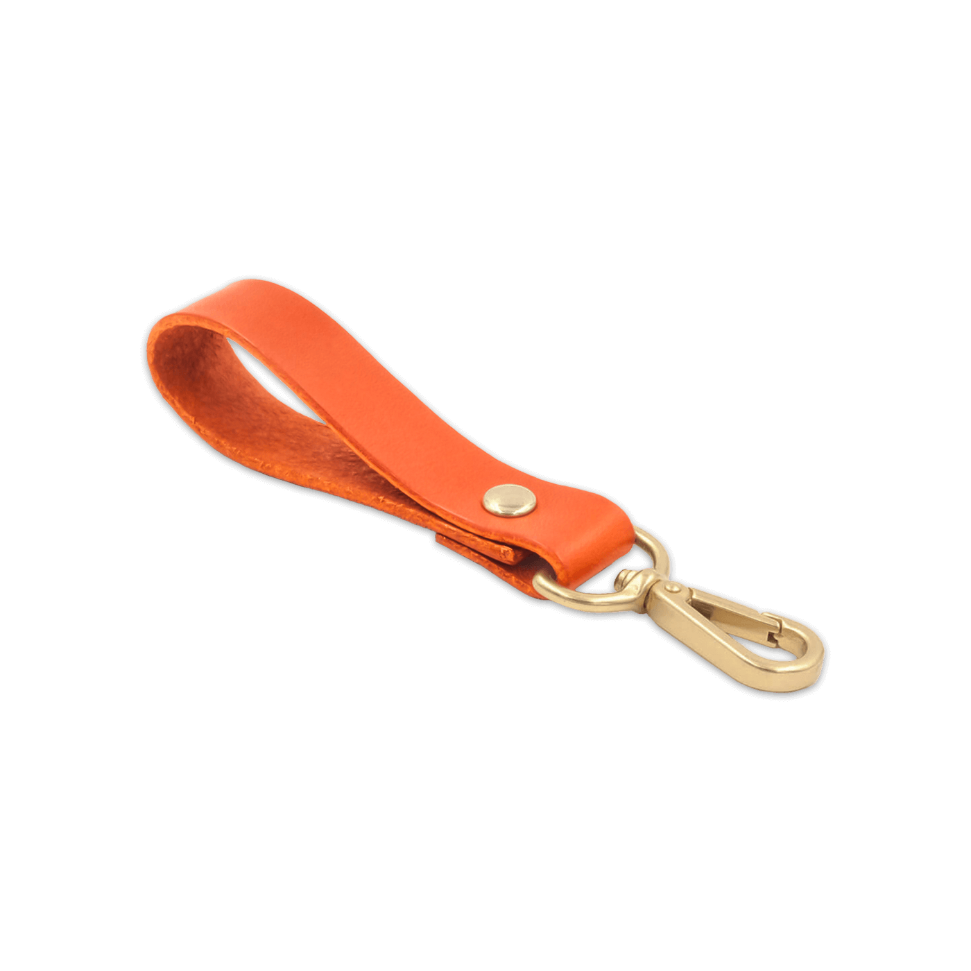 Orange leather loop with brass hardware