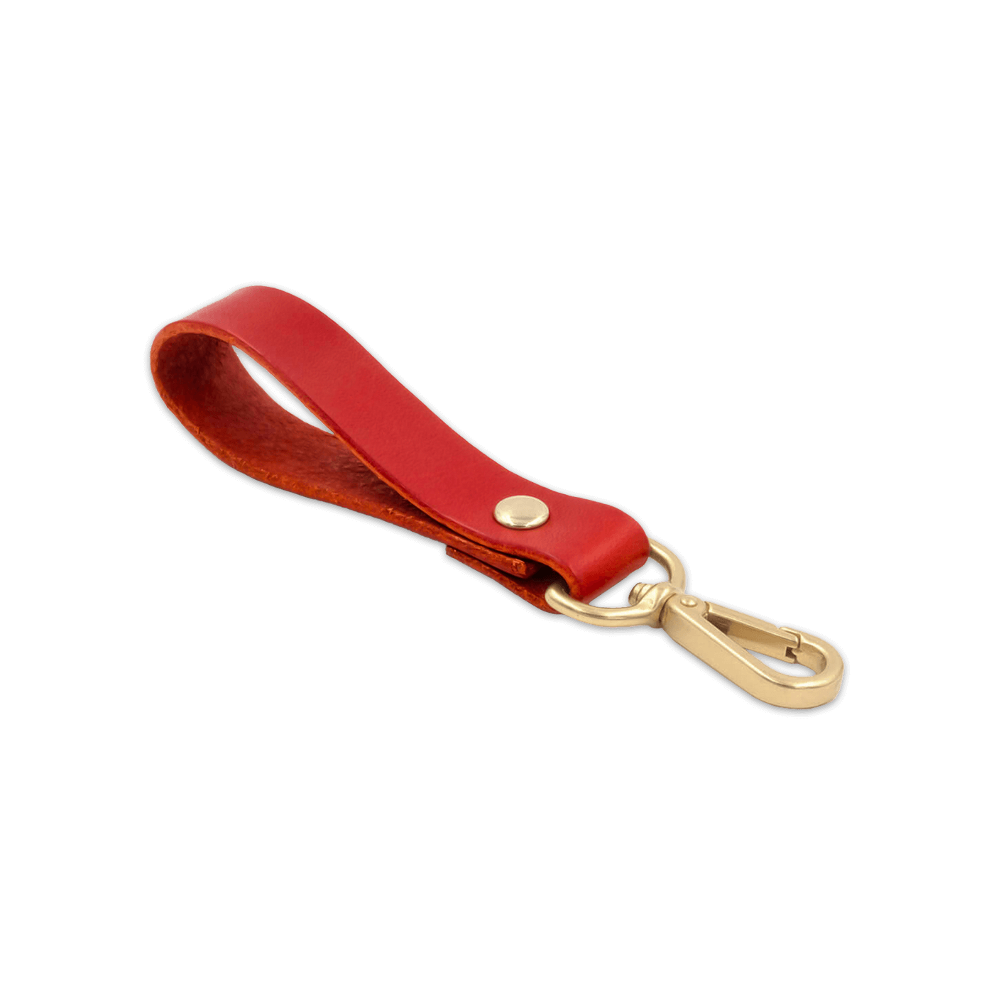 Red leather loop with brass hardware