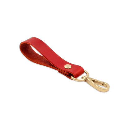 Red leather loop with brass hardware