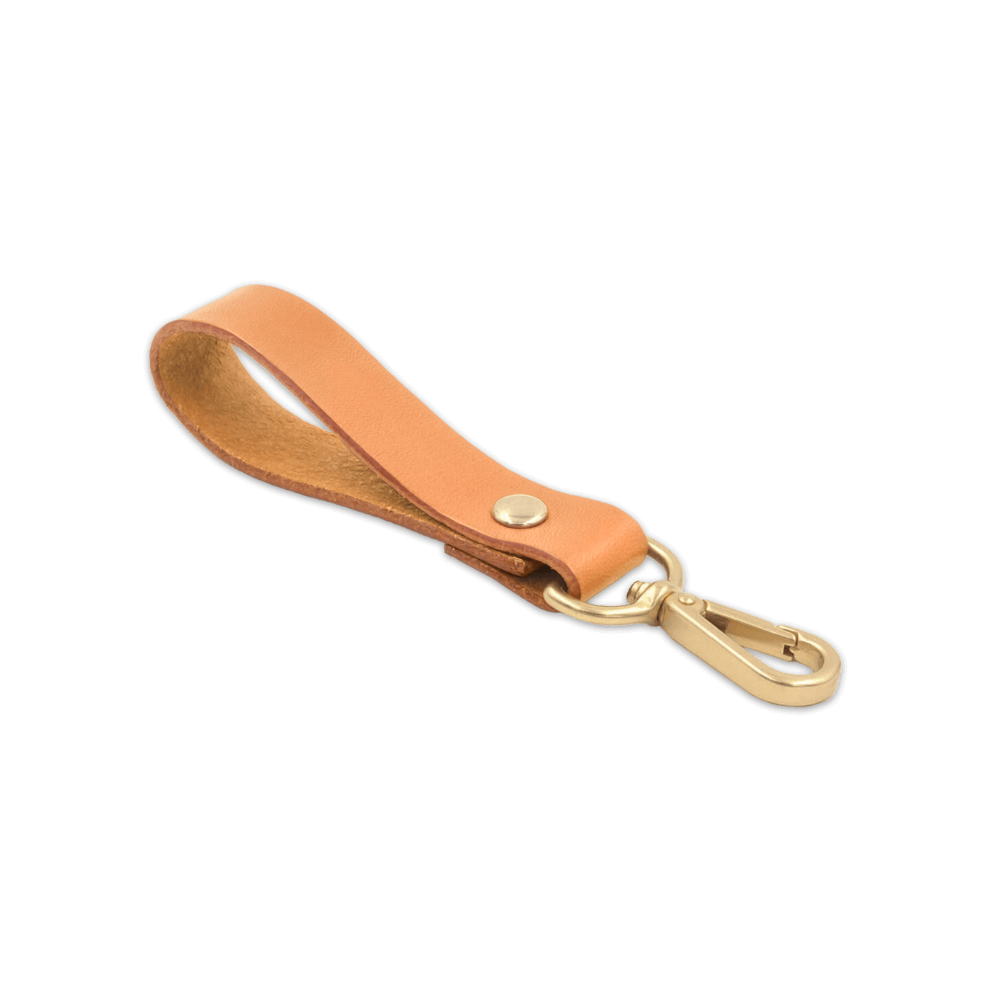 Tan leather loop with brass hardware