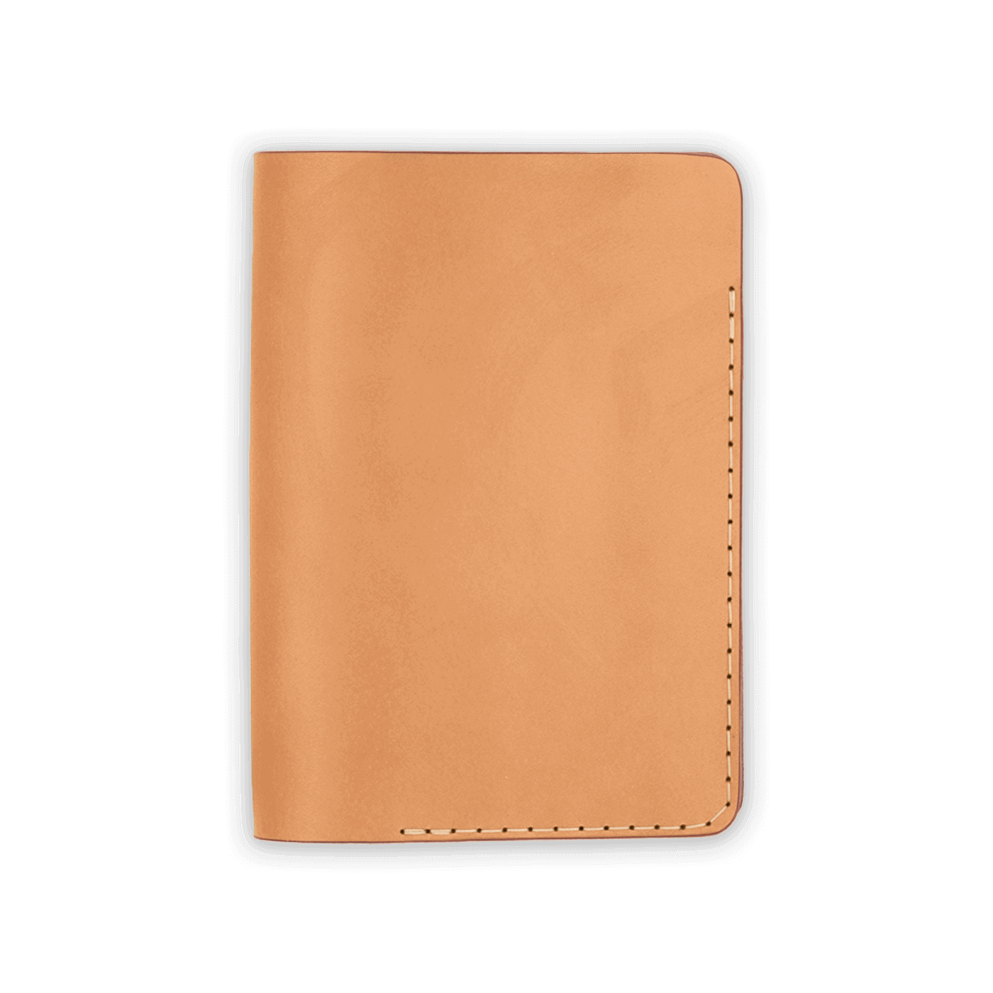 Tan leather Passport Cover closed view.