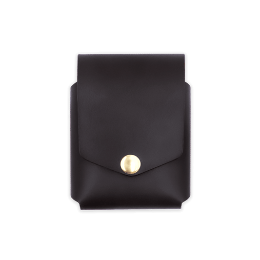 Playing Card Case in Black Leather