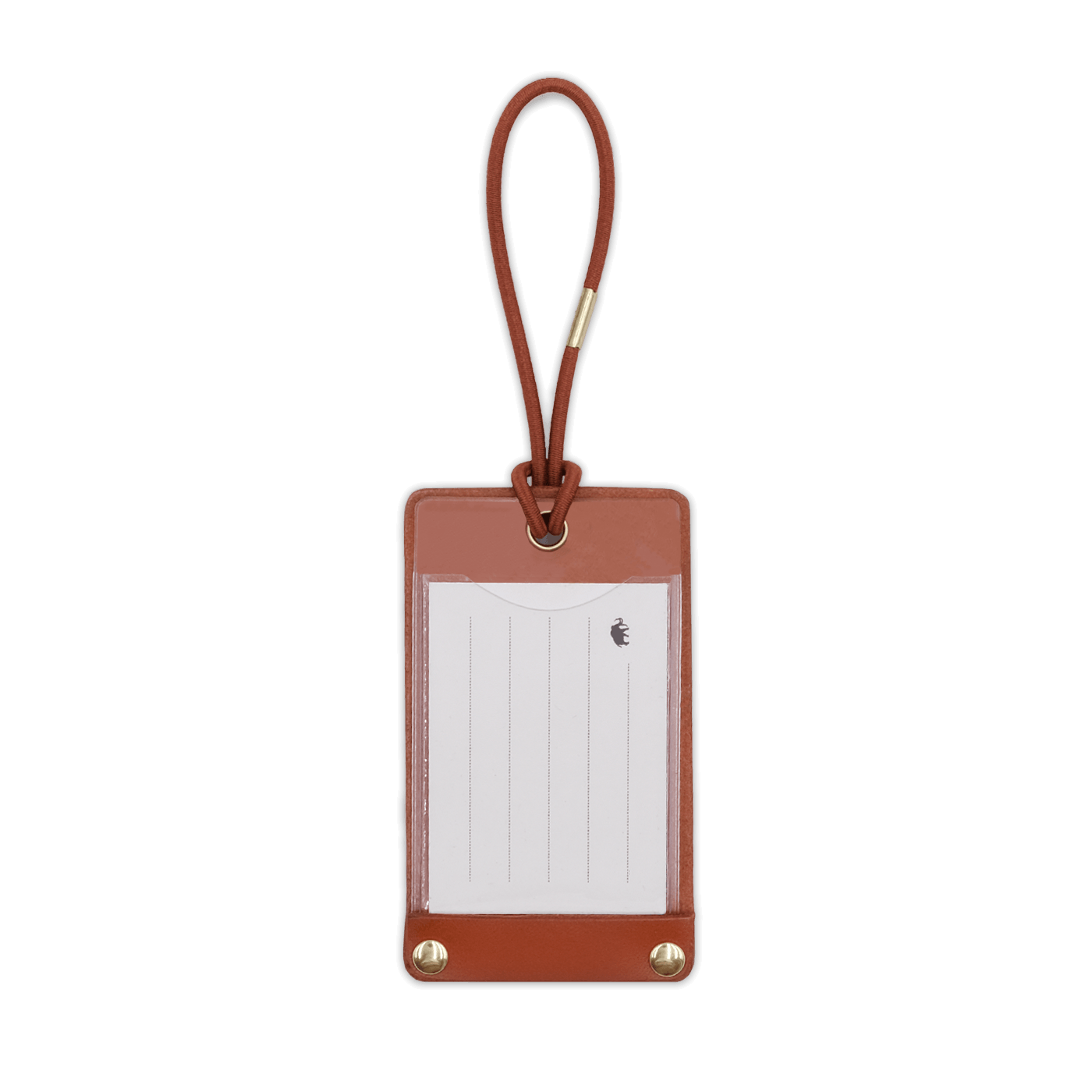 Premium Luggage Tag in Brown Back Shot.