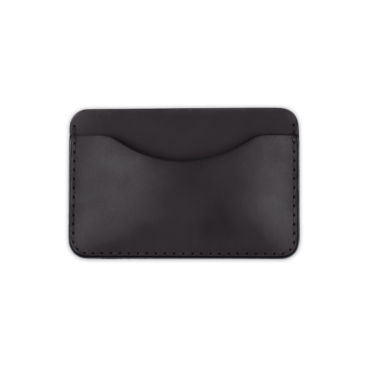 Black leather Slim Wallet front view.