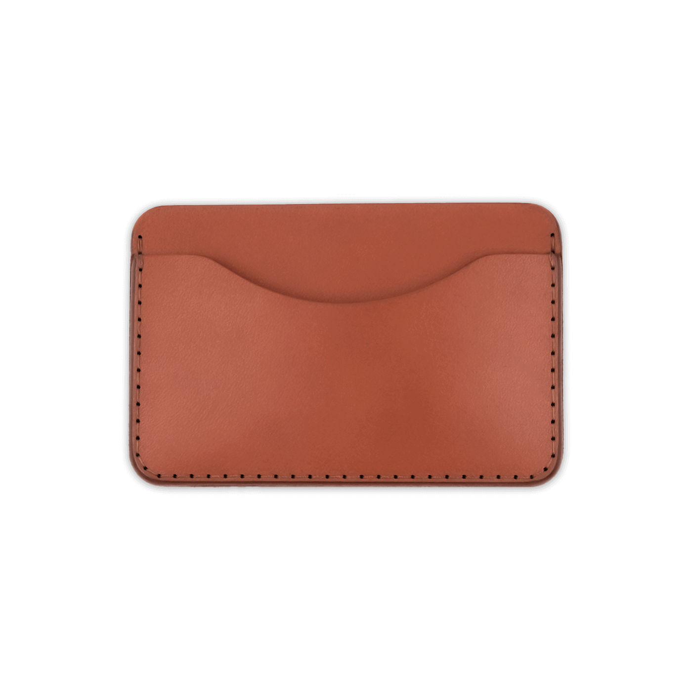 Brown leather Slim Wallet front view.