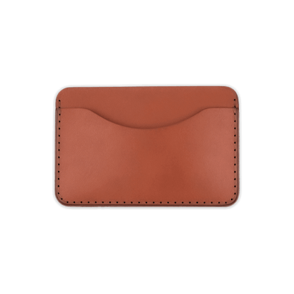 Brown leather Slim Wallet front view.