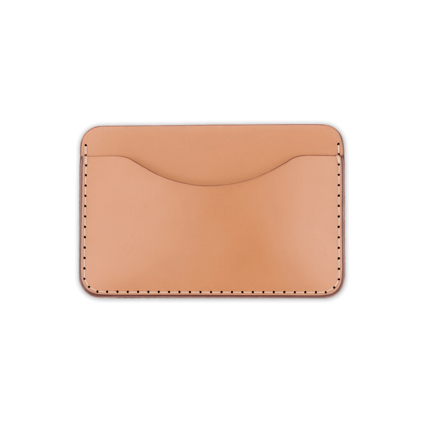 Natural leather Slim Wallet front view.