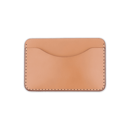 Natural leather Slim Wallet front view.