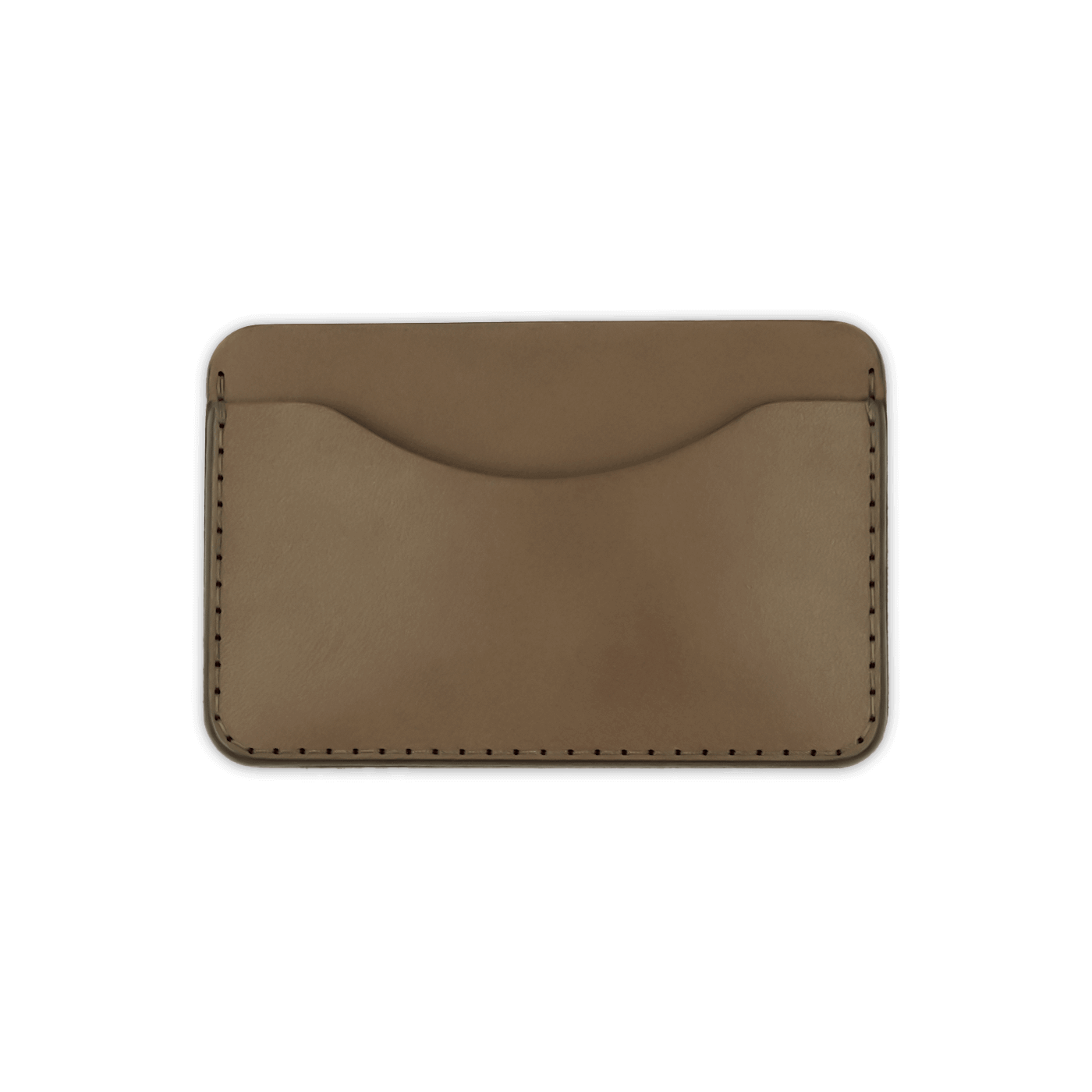 Olive leather Slim Wallet front view.