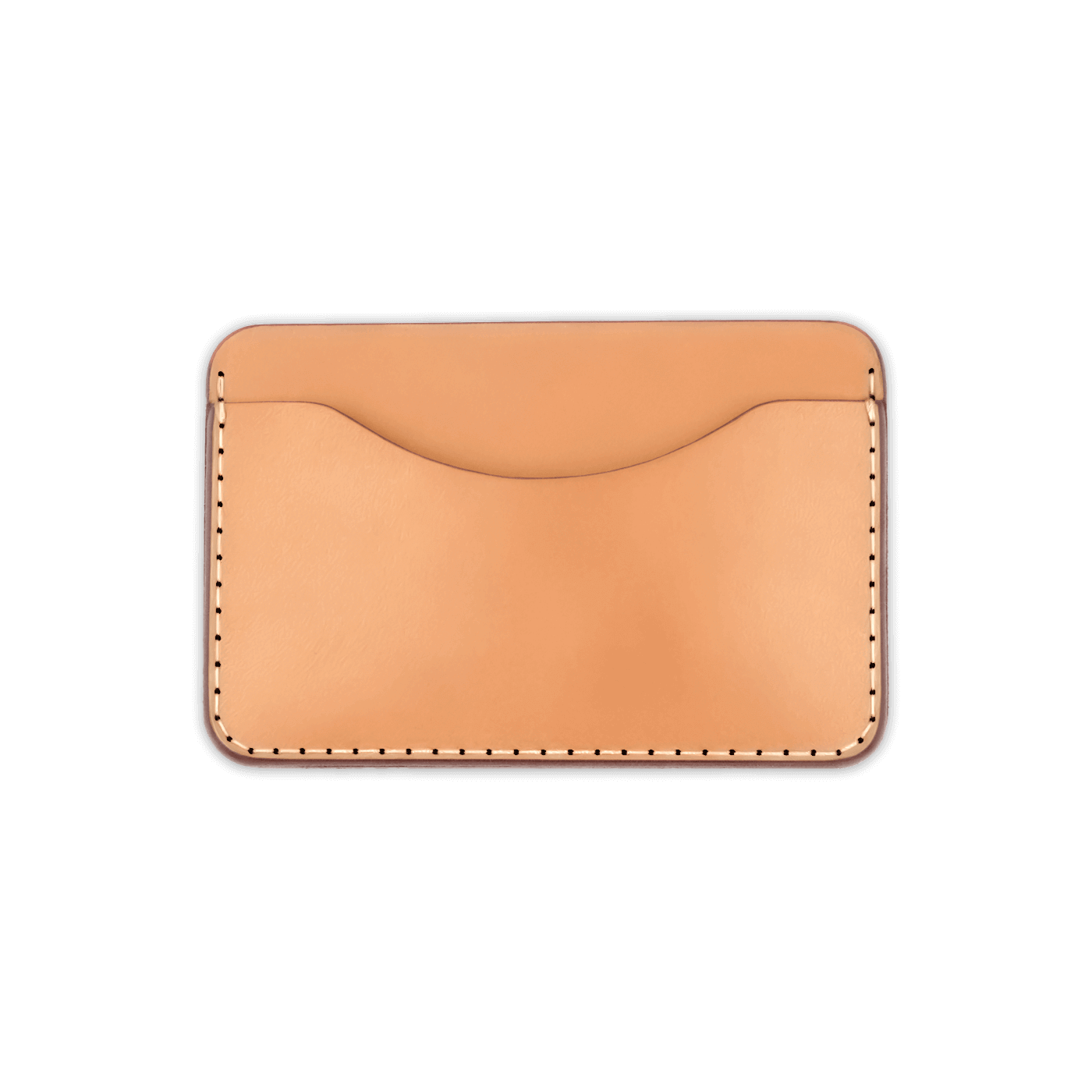 Tan leather Slim Wallet front view.