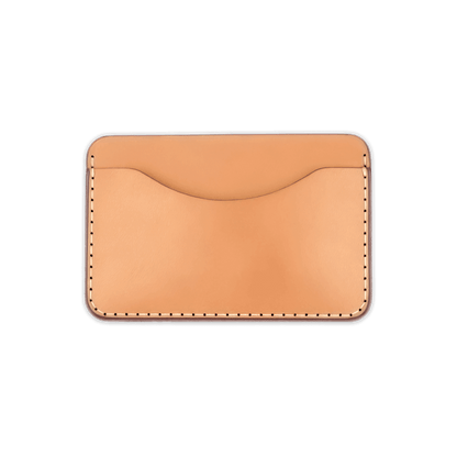 Tan leather Slim Wallet front view.