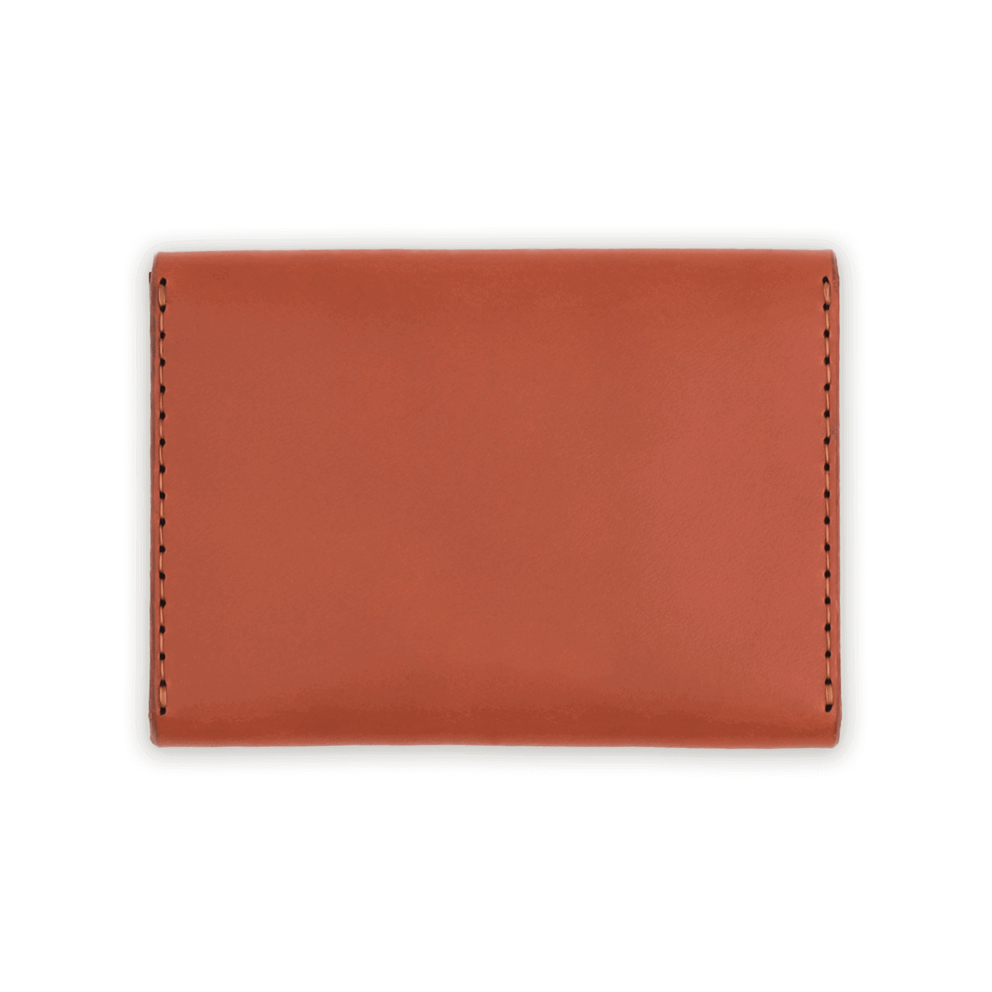 Brown leather Snap Wallet back view.