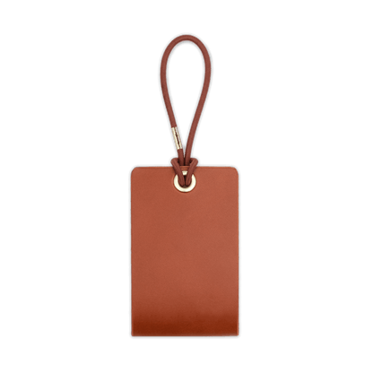 Standard Luggage Tag in Brown, back view.