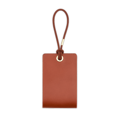 Standard Luggage Tag in Brown, front view.