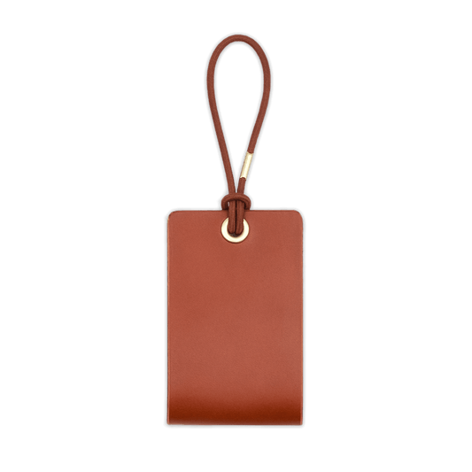 Standard Luggage Tag in Brown, front view.