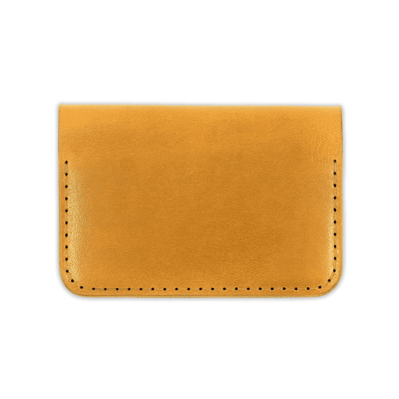 Gold leather folded card holder wallet